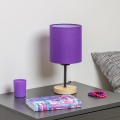 Brilagi - Lampa stołowa NUBILA WOOD 1xE27/25W/230V dąb/fioletowy