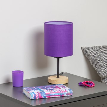 Brilagi - Lampa stołowa NUBILA WOOD 1xE27/25W/230V dąb/fioletowy