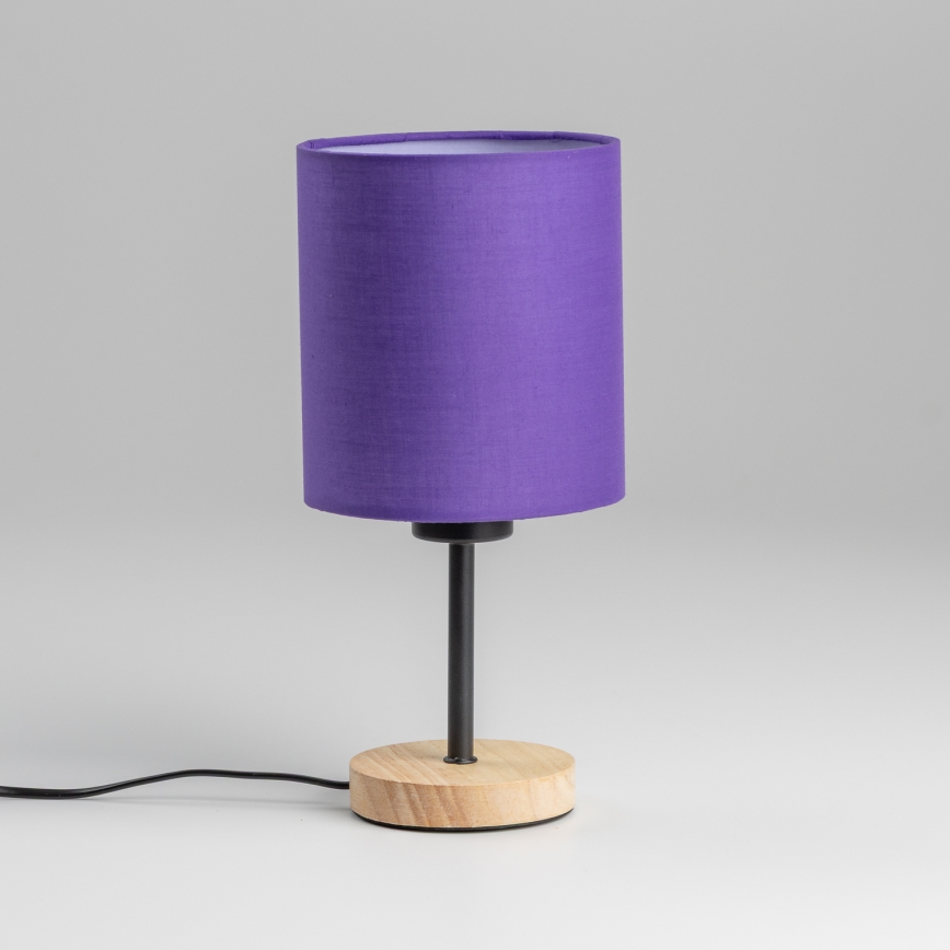 Brilagi - Lampa stołowa NUBILA WOOD 1xE27/25W/230V dąb/fioletowy