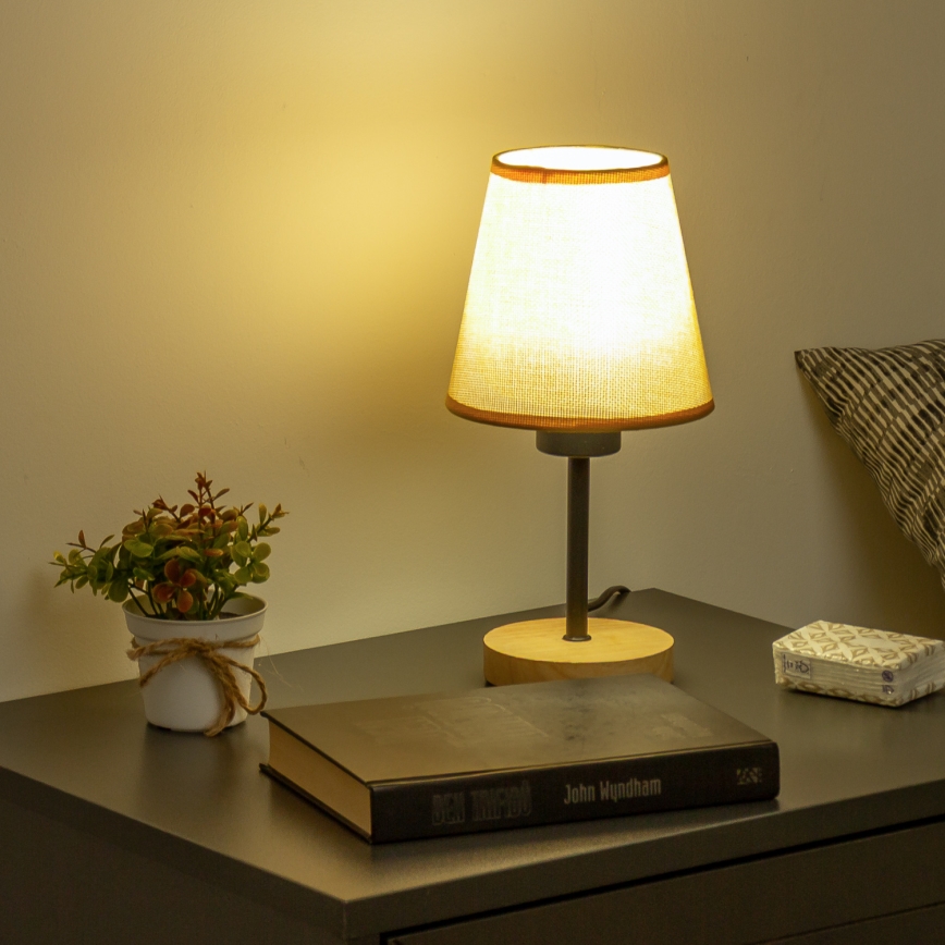 Brilagi - Lampa stołowa NUBILA WOOD 1xE27/25W/230V dąb/jasnobrązowy