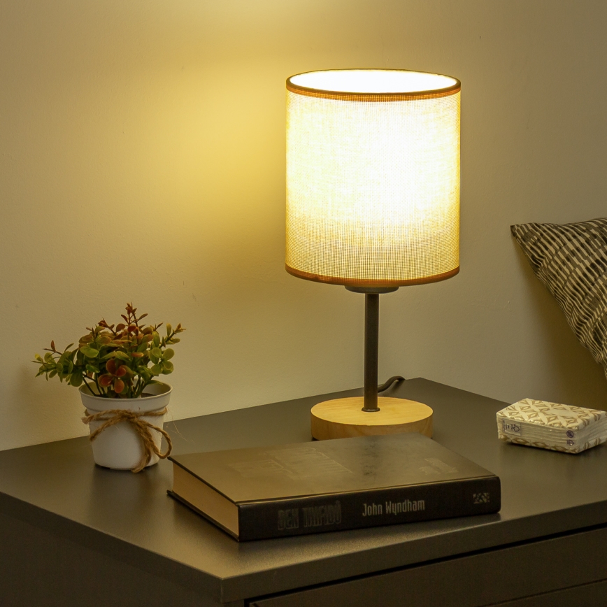 Brilagi - Lampa stołowa NUBILA WOOD 1xE27/25W/230V dąb/jasnobrązowy
