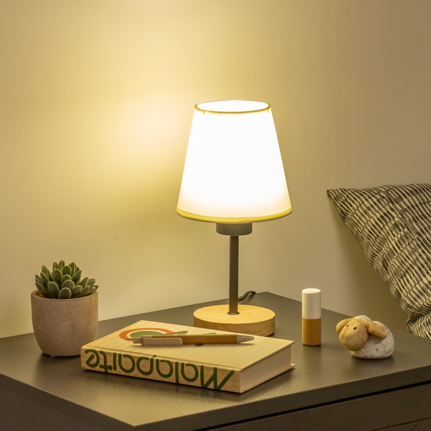 Brilagi - Lampa stołowa NUBILA WOOD 1xE27/25W/230V dąb/kremowy