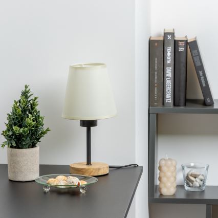 Brilagi - Lampa stołowa NUBILA WOOD 1xE27/25W/230V dąb/kremowy