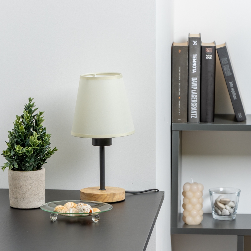 Brilagi - Lampa stołowa NUBILA WOOD 1xE27/25W/230V dąb/kremowy