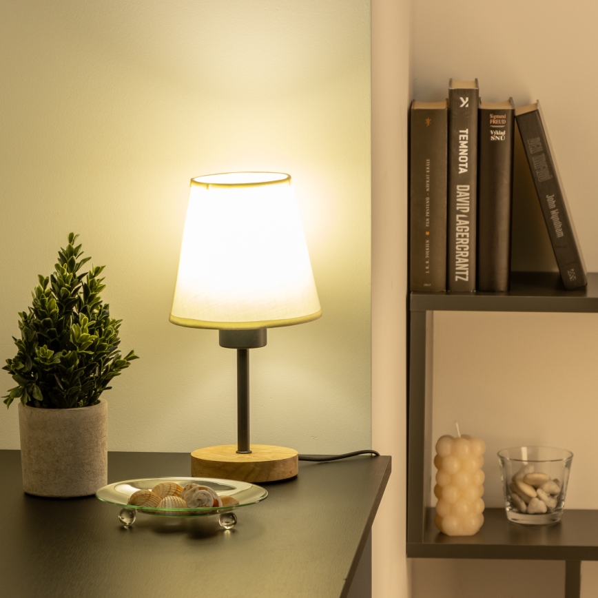 Brilagi - Lampa stołowa NUBILA WOOD 1xE27/25W/230V dąb/kremowy