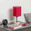 Brilagi - Lampa stołowa NUBILA WOOD 1xE27/25W/230V dąb/pompejska czerwony
