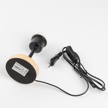 Brilagi - Lampa stołowa NUBILA WOOD 1xE27/25W/230V dąb/pompejska czerwony