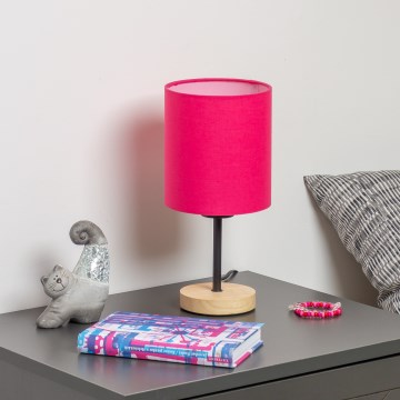 Brilagi - Lampa stołowa NUBILA WOOD 1xE27/25W/230V dąb/różowy
