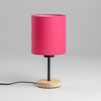 Brilagi - Lampa stołowa NUBILA WOOD 1xE27/25W/230V dąb/różowy