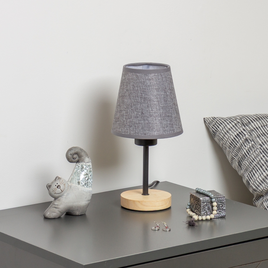 Brilagi - Lampa stołowa NUBILA WOOD 1xE27/25W/230V dąb/szary