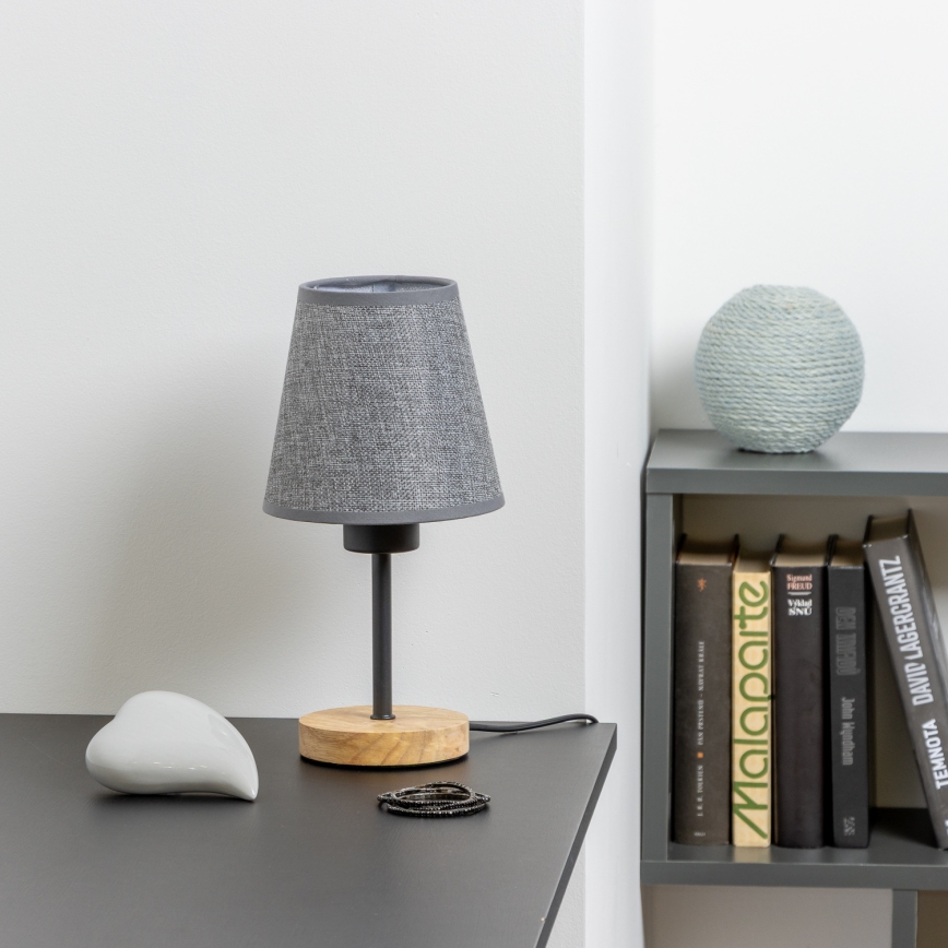 Brilagi - Lampa stołowa NUBILA WOOD 1xE27/25W/230V dąb/szary