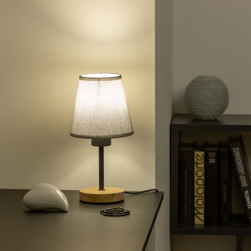 Brilagi - Lampa stołowa NUBILA WOOD 1xE27/25W/230V dąb/szary