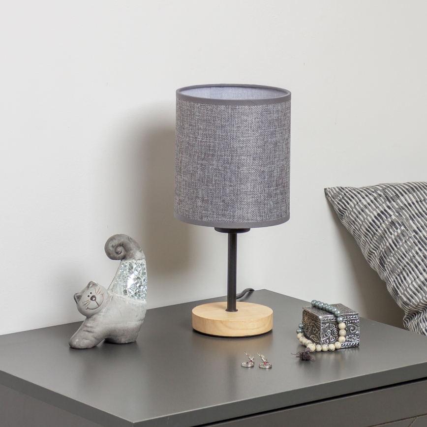 Brilagi - Lampa stołowa NUBILA WOOD 1xE27/25W/230V dąb/szary