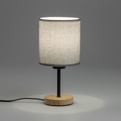 Brilagi - Lampa stołowa NUBILA WOOD 1xE27/25W/230V dąb/szary