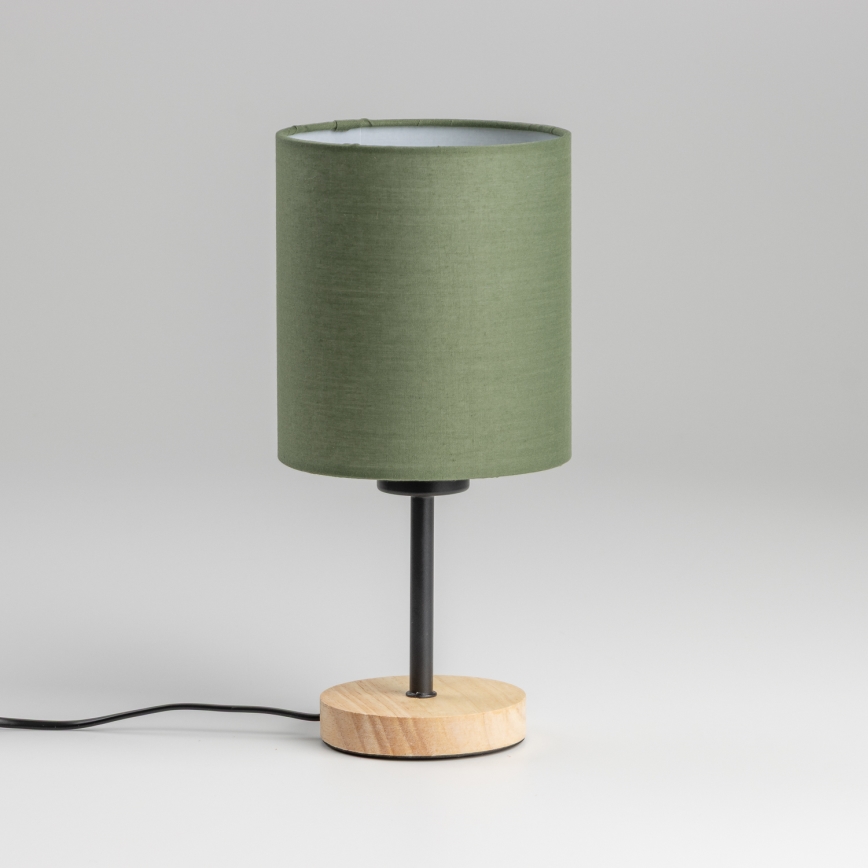 Brilagi - Lampa stołowa NUBILA WOOD 1xE27/25W/230V dąb/zielony