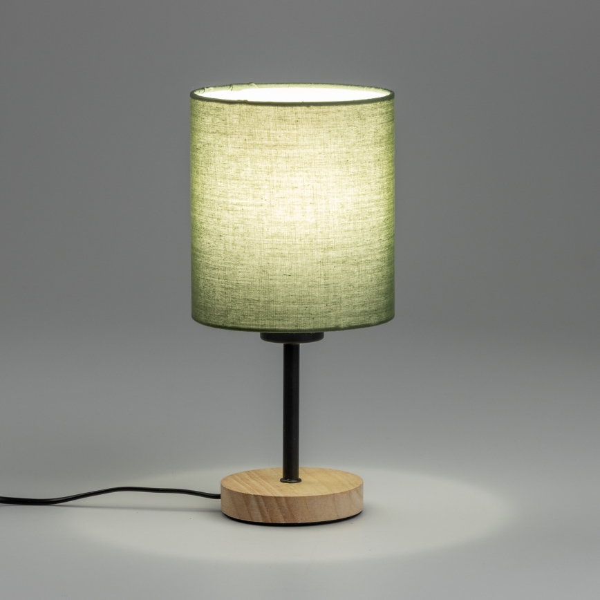 Brilagi - Lampa stołowa NUBILA WOOD 1xE27/25W/230V dąb/zielony