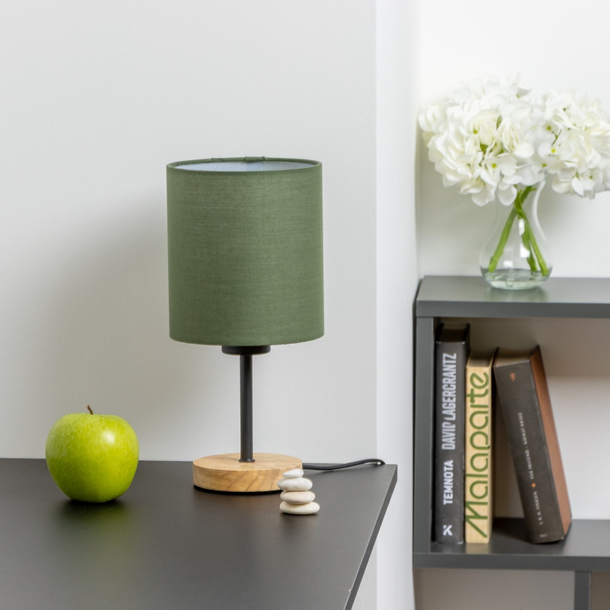 Brilagi - Lampa stołowa NUBILA WOOD 1xE27/25W/230V dąb/zielony