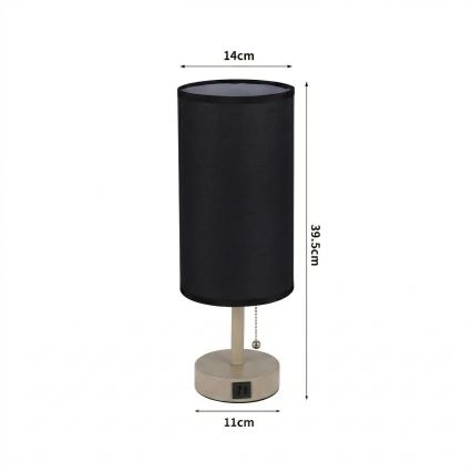 Brilagi - Lampa stołowa TABLON z portem USB 1xE27/25W/230V beżowy/czarny