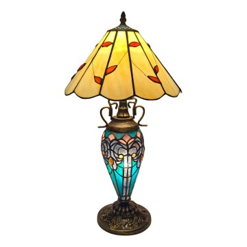 Brilagi - Lampa stołowa Tiffany witrażowa FOLIA 1xE27/60W/230V + 1xE14/40W