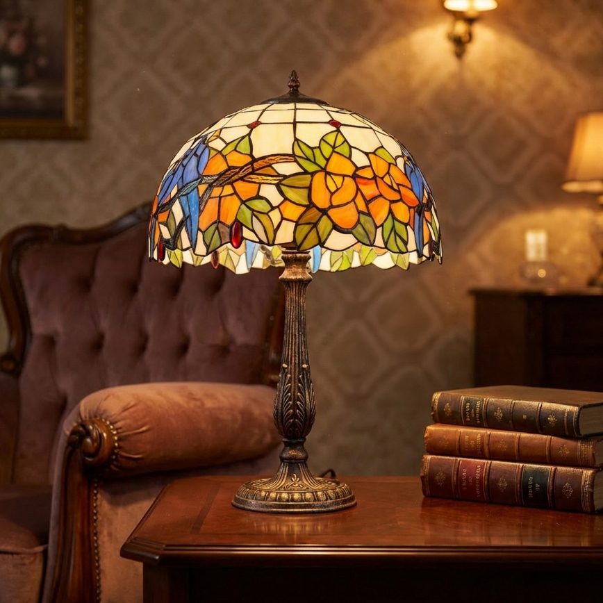 Brilagi - Lampa stołowa Tiffany witrażowa JUNGLE 2xE27/60W/230V
