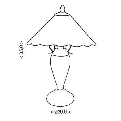 Brilagi - Lampa stołowa witrażowa Tiffany FOLIA 1xE27/60W/230V + 1xE14/40W