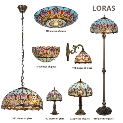 Brilagi - lampa stołowa witrażowa Tiffany LORAS 1xE27/40W/230V