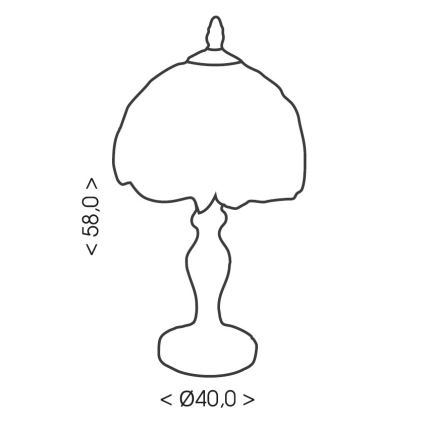 Brilagi - Lampa stołowa witrażowa Tiffany SIENNA 2xE27/60W/230V