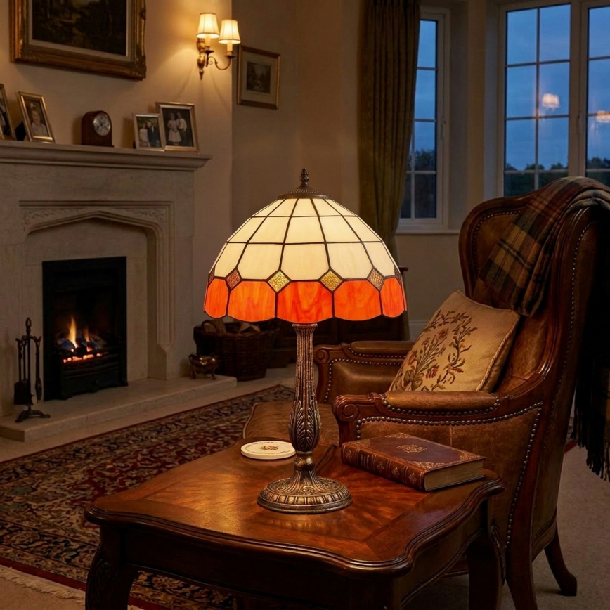 Brilagi - Lampa stołowa witrażowa Tiffany SIENNA 2xE27/60W/230V