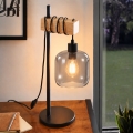 BRILAGI - Lampa stołowa WOOD GLASS 1xE27/40W/230V brązowa/czarna/przydymiona szara