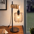 BRILAGI - Lampa stołowa WOOD GLASS 1xE27/40W/230V brązowy/czarny/przydymiony beż