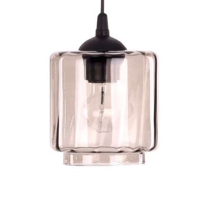 BRILAGI - Lampa stołowa WOOD GLASS 1xE27/40W/230V brązowy/czarny/przydymiony beż