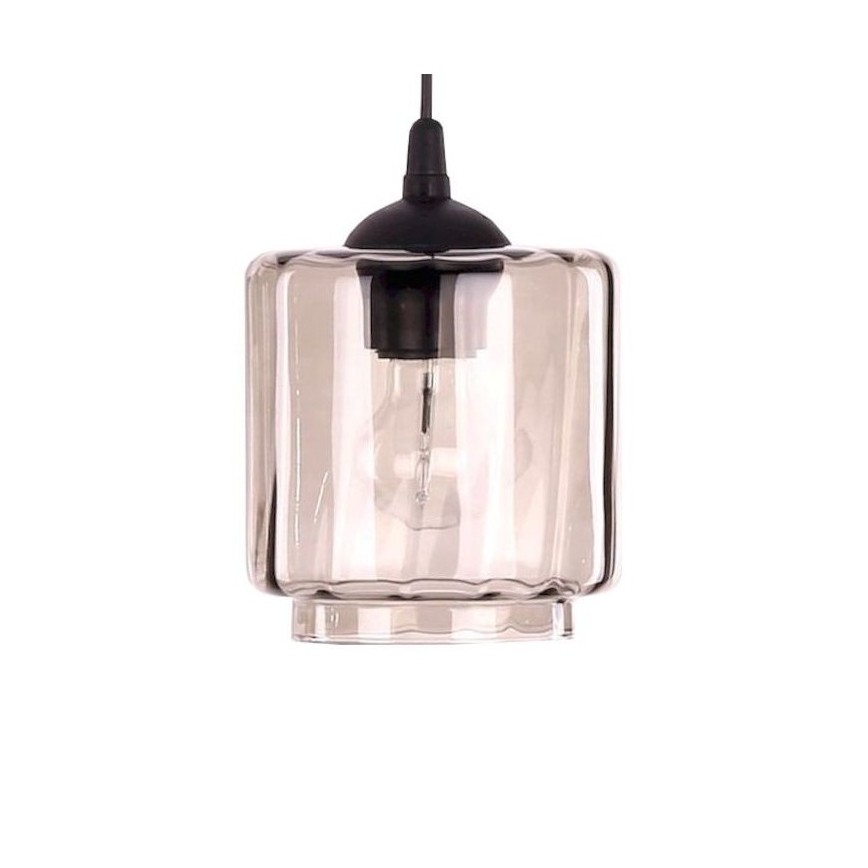 BRILAGI - Lampa stołowa WOOD GLASS 1xE27/40W/230V brązowy/czarny/przydymiony beż