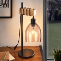BRILAGI - Lampa stołowa WOOD GLASS 1xE27/40W/230V brązowy/czarny/przydymiony beżowy