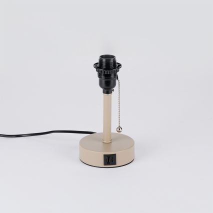 Brilagi - Lampa stołowa z portem USB TABLON 1xE27/25W/230V beżowa