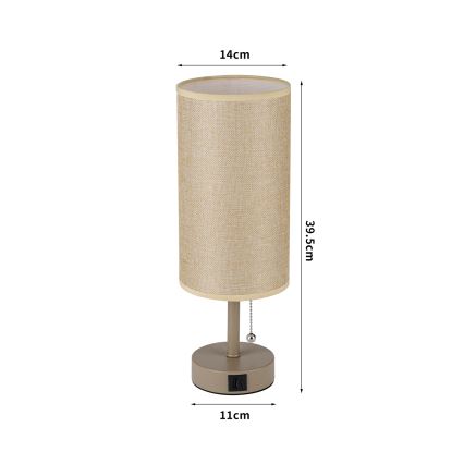 Brilagi - Lampa stołowa z portem USB TABLON 1xE27/25W/230V beżowa
