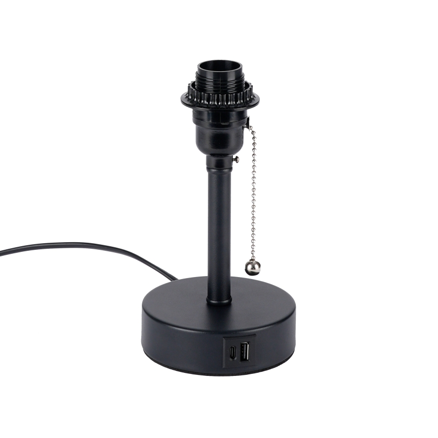 Brilagi - Lampa stołowa z portem USB TABLON 1xE27/25W/230V czarna/biała