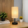 Brilagi - Lampa stołowa z portem USB TABLON 1xE27/25W/230V czarny/beżowy