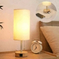 Brilagi - Lampa stołowa z portem USB TABLON 1xE27/25W/230V dąb/beżowy/kremowy
