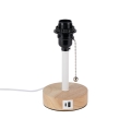 Brilagi - Lampa stołowa z portem USB TABLON 1xE27/25W/230V dąb/biały