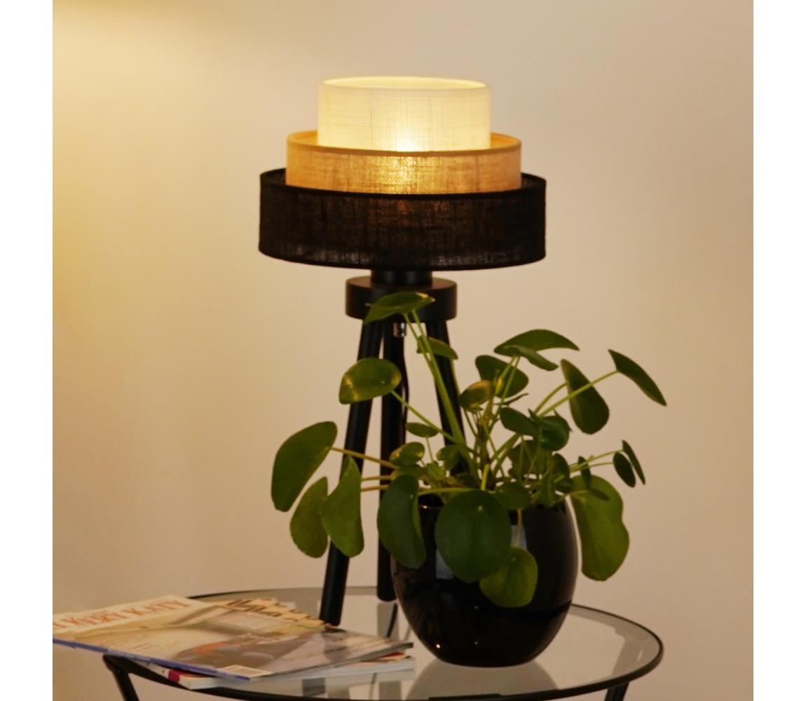 Brilagi - Lampa stołowa ASPEN LUNETA 1xE27/15W/230V czarna/beżowa/kremowa