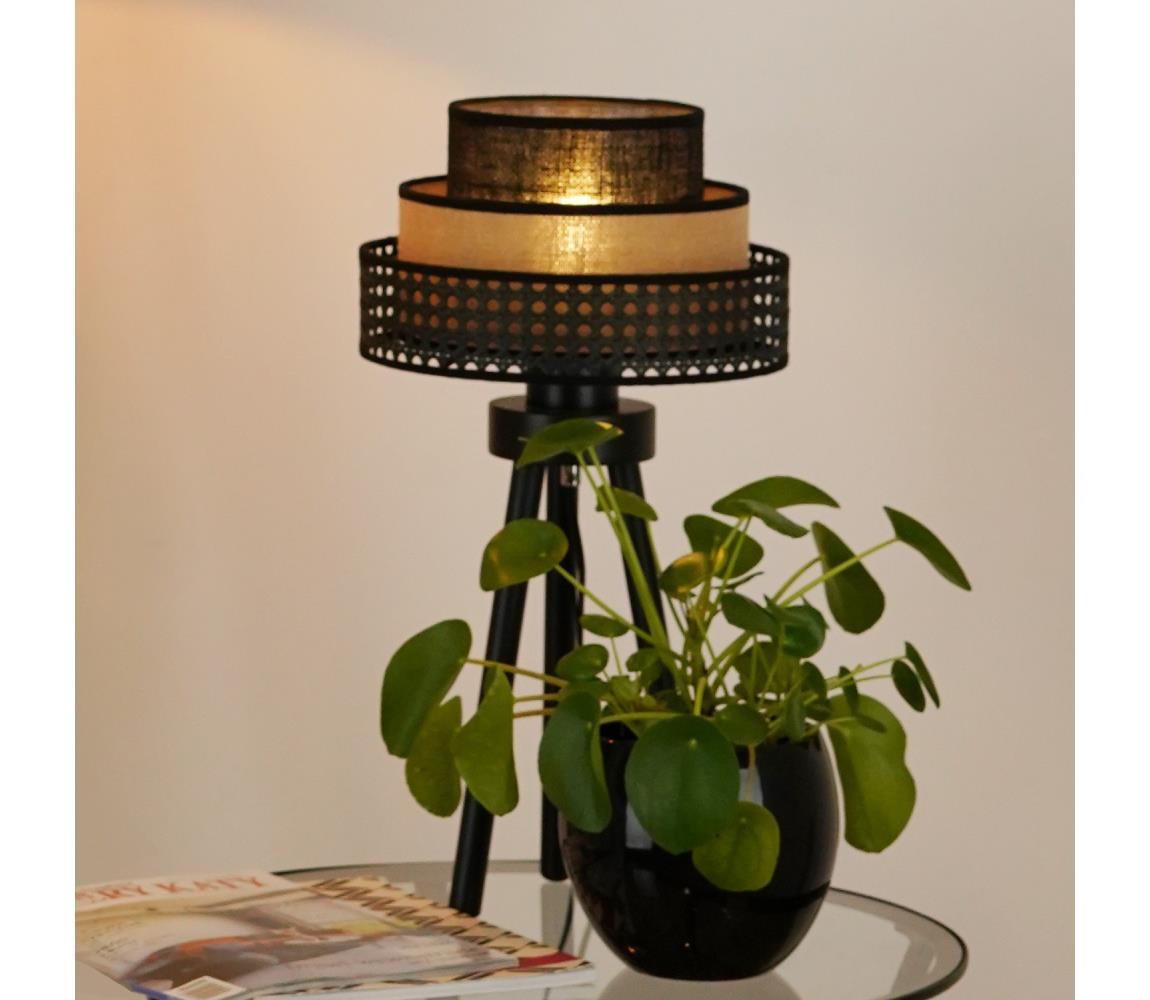 Brilagi - Lampa stołowa DAKOTA LUNETA 1xE27/15W/230V czarna/beżowa