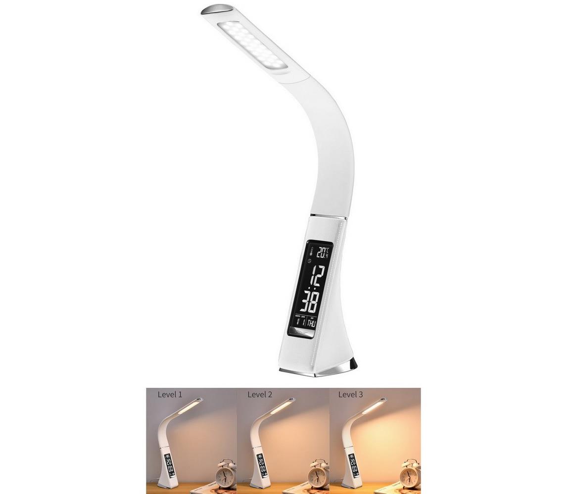 Brilagi - Lampa stołowa ściemnialna LED z wyświetlaczem PELLE LED/7W/230V biała