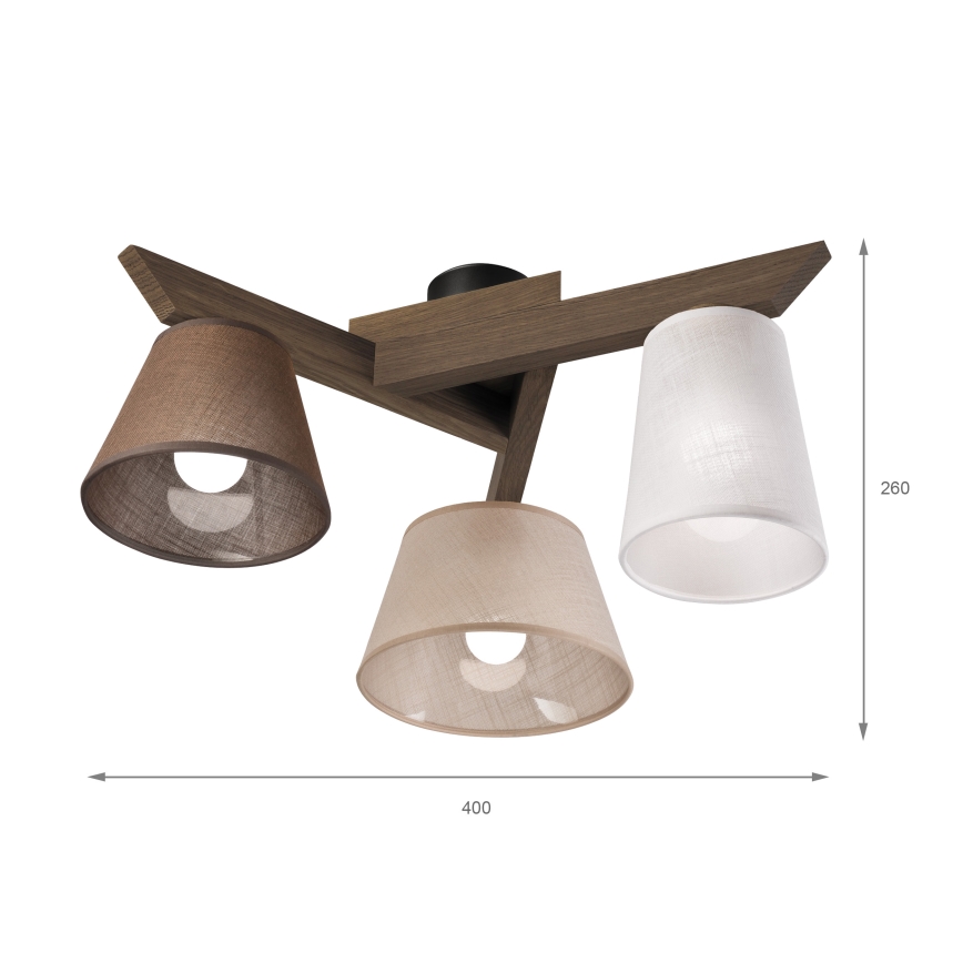 Brilagi - LED Lampa sufitowa ANTHONY 3xE14/40W/230V dąb orzech