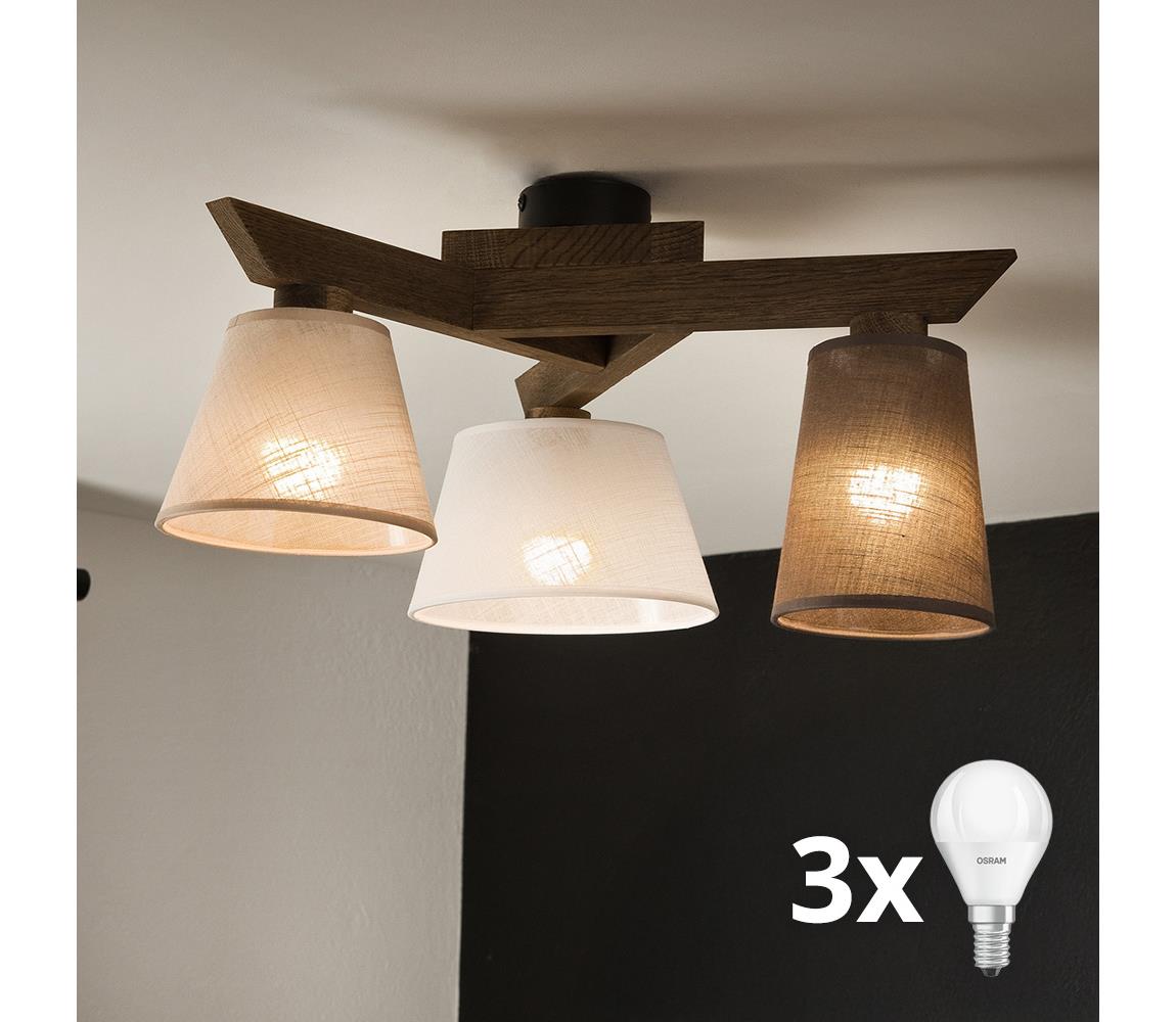 Brilagi - Lampa sufitowa ANTHONY 3xE14/40W/230V dąb orzech