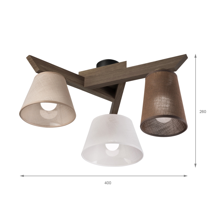 Brilagi - LED Lampa sufitowa ANTHONY 3xE14/40W/230V dąb orzech