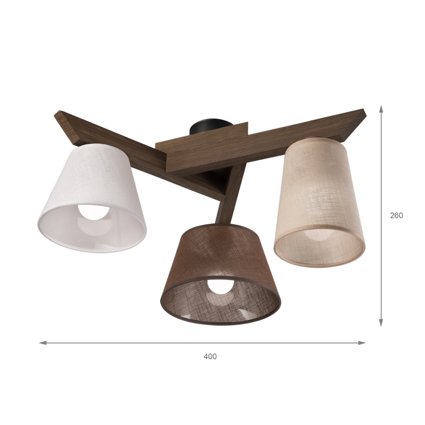 Brilagi - LED Lampa sufitowa ANTHONY 3xE14/40W/230V dąb orzech