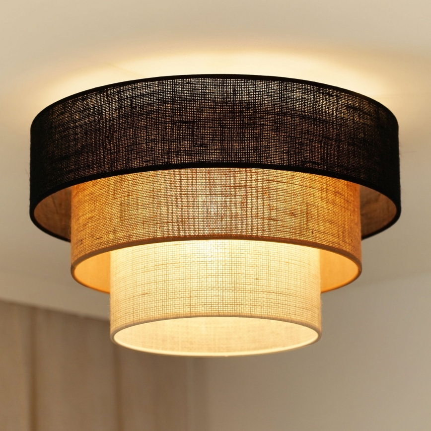 Brilagi -Lampa sufitowa ASPEN LUNETA 1xE27/15W/230V śr. 45 czarna/beżowa/kremowa