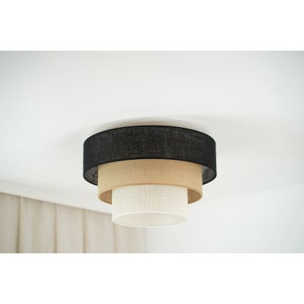 Brilagi -Lampa sufitowa ASPEN LUNETA 1xE27/15W/230V śr. 45 czarna/beżowa/kremowa