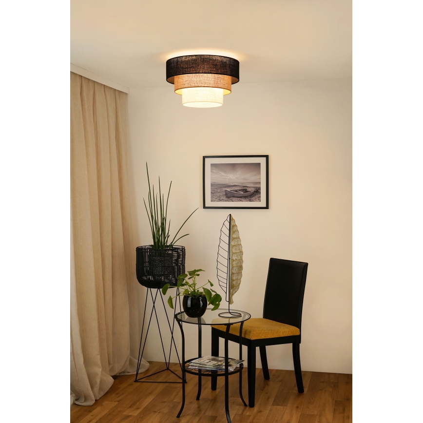 Brilagi -Lampa sufitowa ASPEN LUNETA 1xE27/15W/230V śr. 45 czarna/beżowa/kremowa