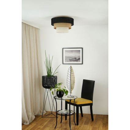 Brilagi -Lampa sufitowa ASPEN LUNETA 1xE27/15W/230V śr. 45 czarna/beżowa/kremowa
